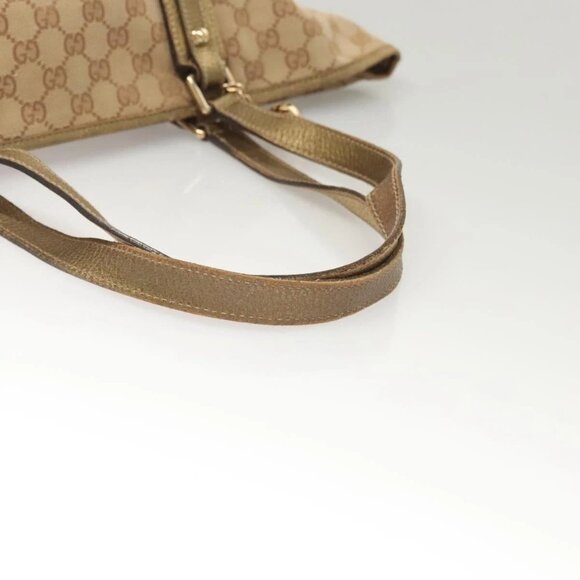 GUCCI GG Canvas Sherry Line Hand Bag Beige Gold 139260 Auth mr1366 - Picture 8 of 16